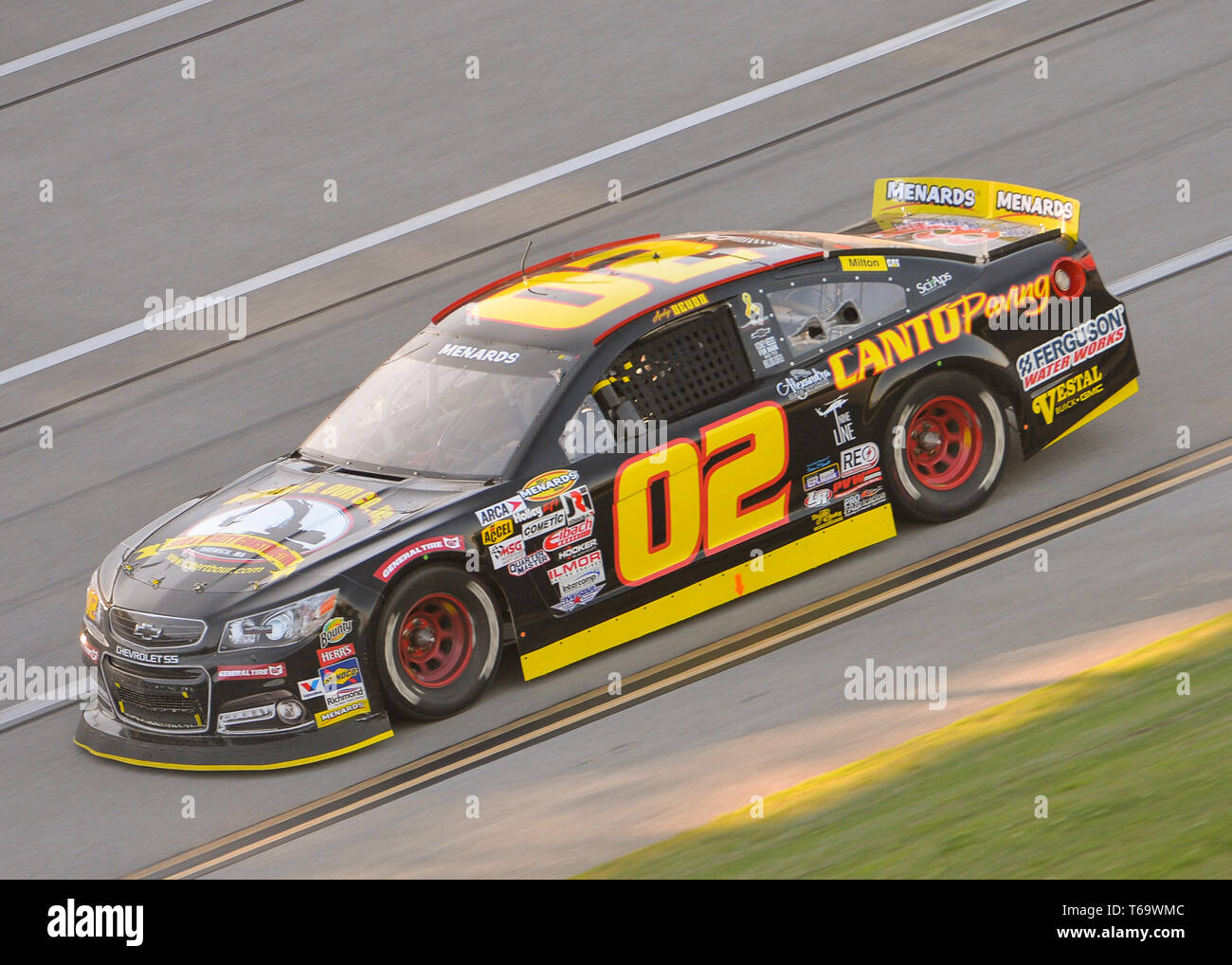 Lincoln, AL, USA. 26th Apr, 2019. The Robert B. Our Company-Canto Paving Chevrolet (02), on the track during the General Tire 200 at Talladega Super Speedway in Lincoln, AL. Kevin Langley/Sports South Media/CSM/Alamy Live News Stock Photo