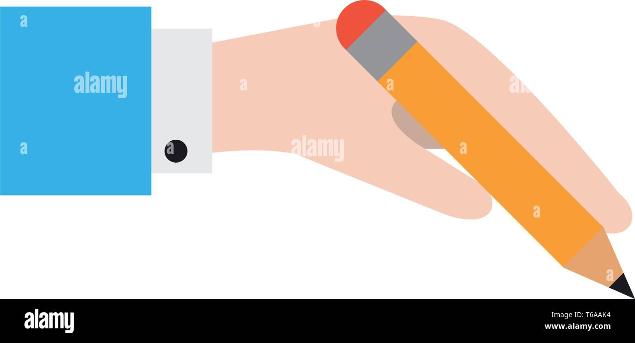 hand holding pencil Stock Vector Image & Art - Alamy