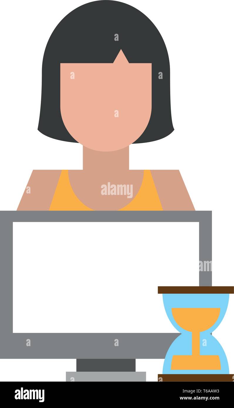 computer with hourglass Stock Vector Image & Art - Alamy