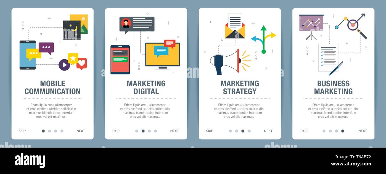 Banner Set With Icons For Internet On Websites Or App Templates