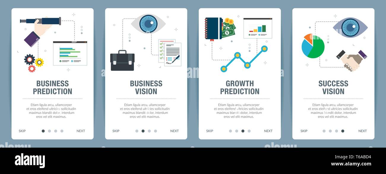 Vector Set Of Vertical Web Banners With Business Prediction