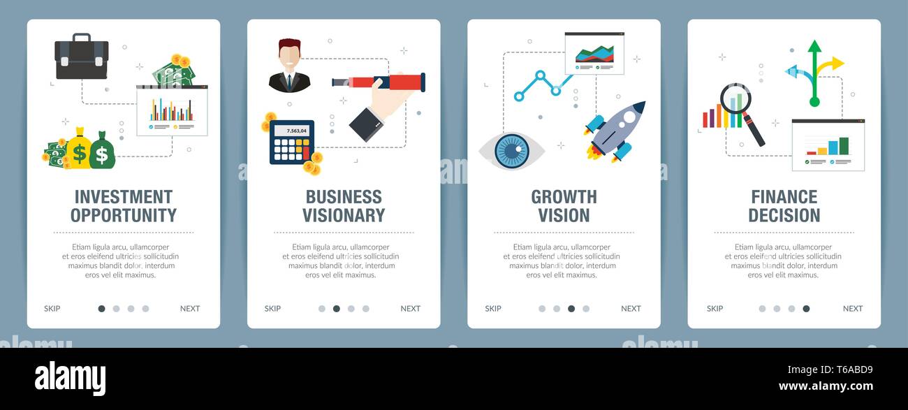 Vector Set Of Vertical Web Banners With Investment Opportunity