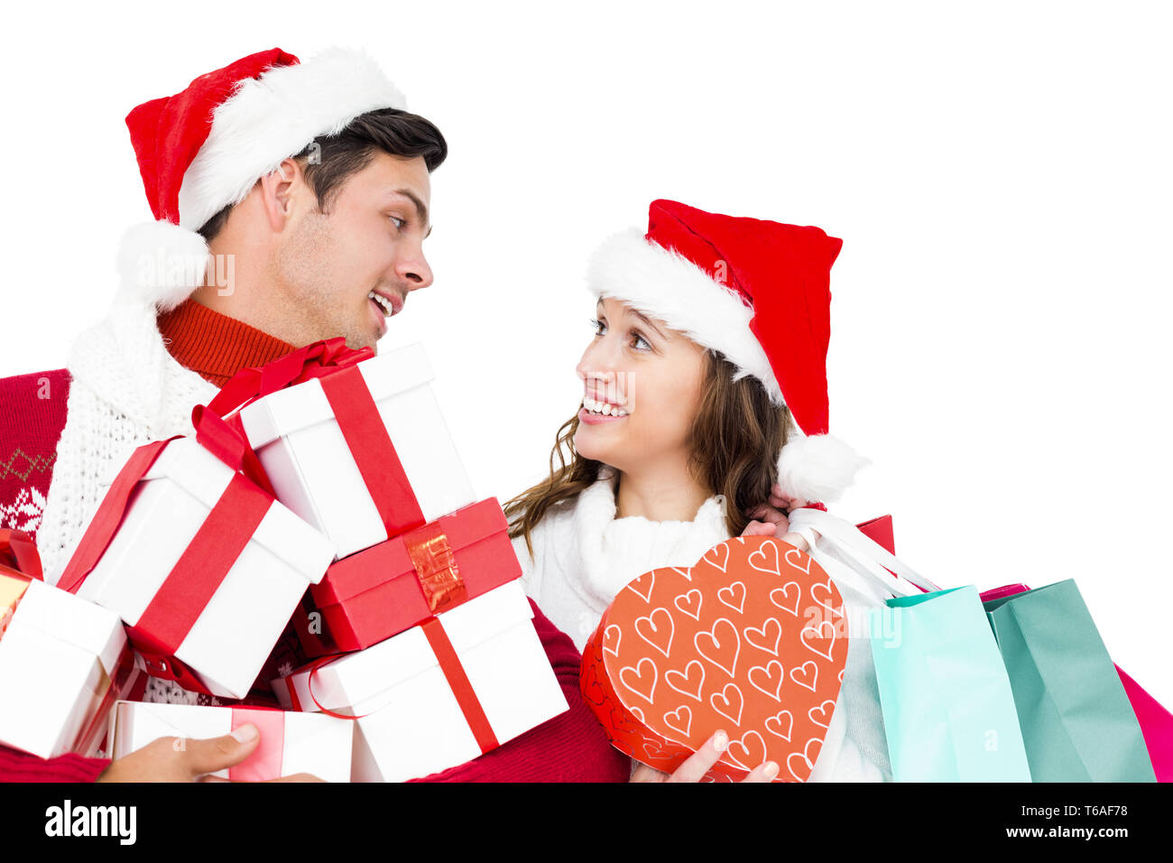 Couple santa hats bags hi-res stock photography and images - Alamy