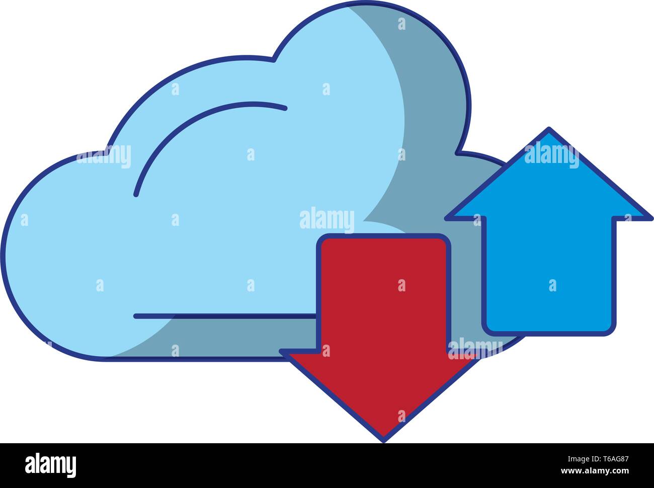 cloud with transfer icon Stock Vector Image & Art - Alamy