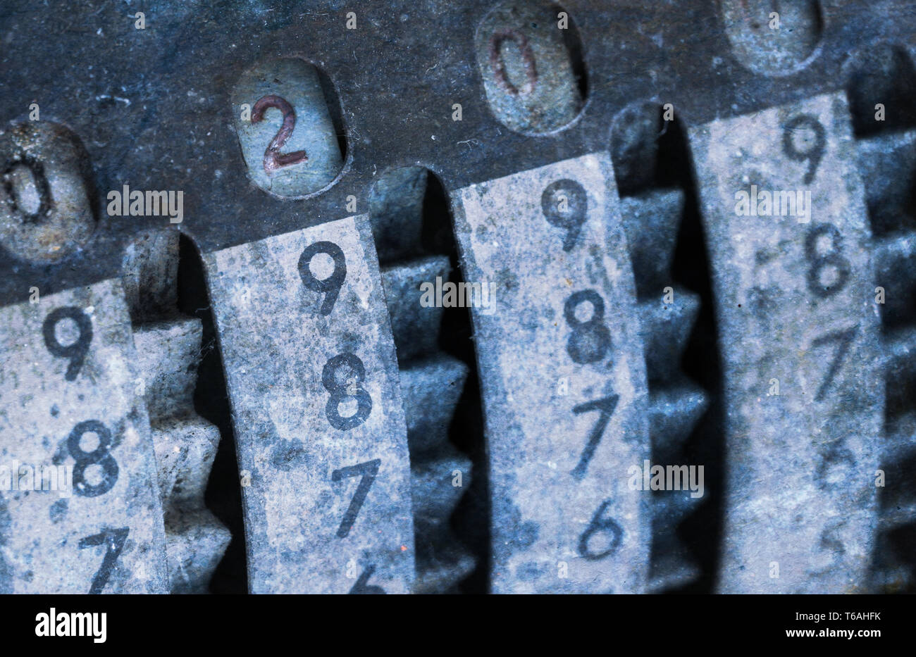 Vintage blue adding machine hi-res stock photography and images - Alamy
