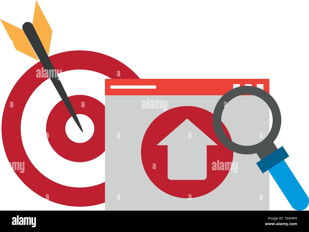 target upload and magnifying glass Stock Vector Image & Art Alamy