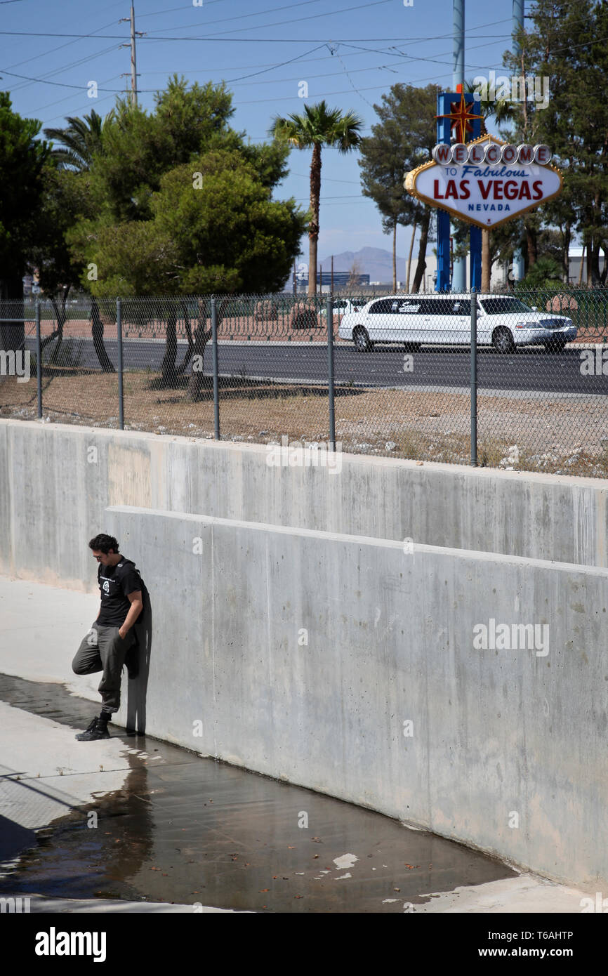 Under the neon signs and singing slot machines in Las Vegas hundreds of homeless people live in