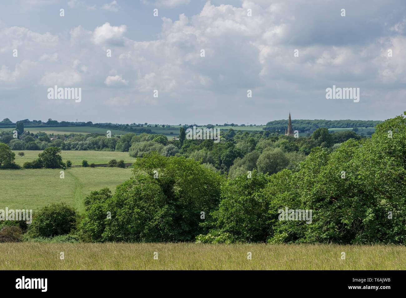 Views across the rolling Bedfordshire landscape from the Chellington Centre, UK Stock Photo