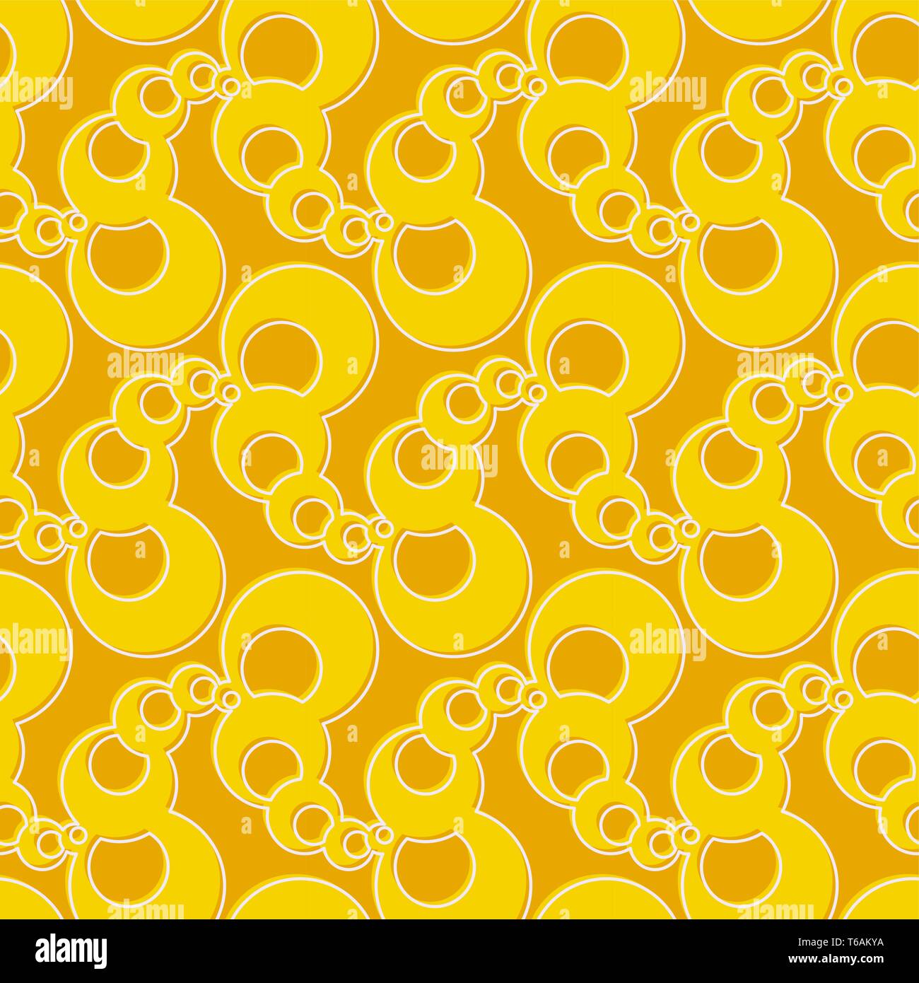 Yellow Chain Texture Abstract yellow chains of bubbles on vector pattern. Geometric rounded ...