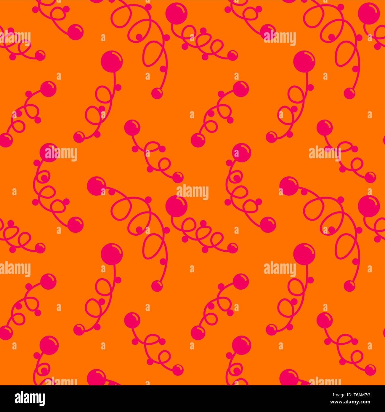 Hand drawn berries and leaves. Vector hand drawn seamless pattern for textile, wrapping paper, fabric, wallpaper, web etc. Stock Vector