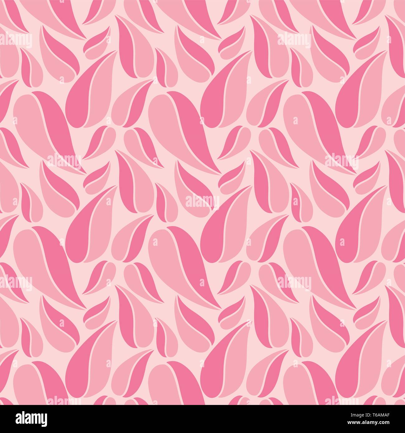 Flat vector seamless patterns with simple leaves on colored background for textile, prints, wallpaper, wrapping, web etc. Stock Vector
