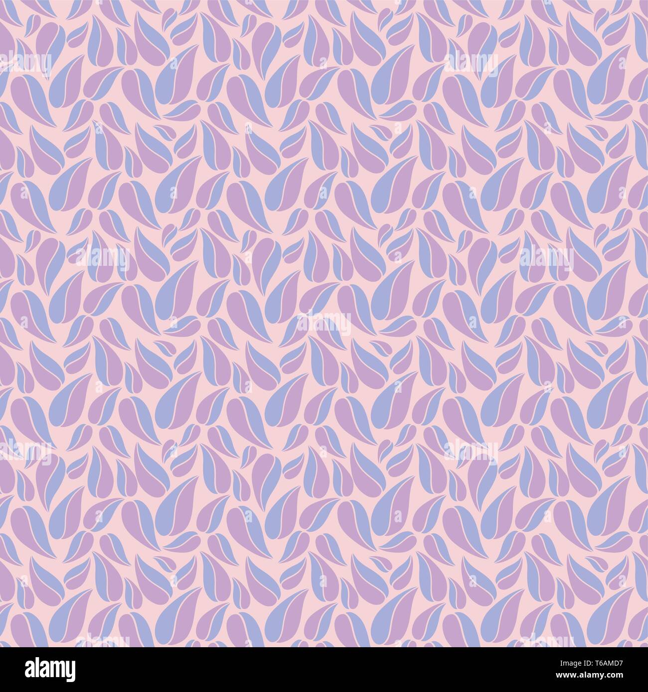 Flat vector seamless patterns with simple leaves on colored background for textile, prints, wallpaper, wrapping, web etc. Stock Vector