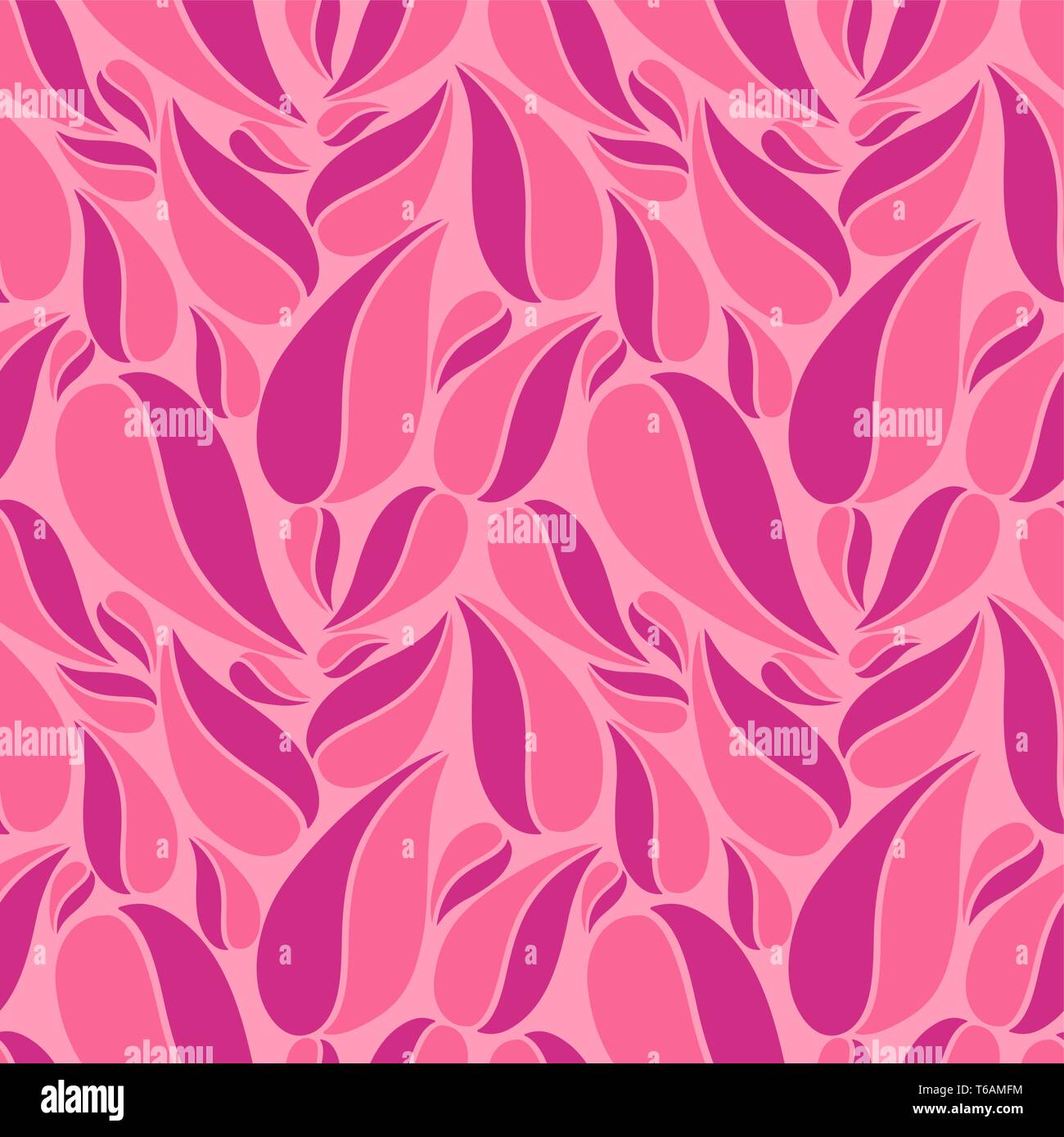 Flat vector seamless patterns with simple leaves on colored background for textile, prints, wallpaper, wrapping, web etc. Stock Vector