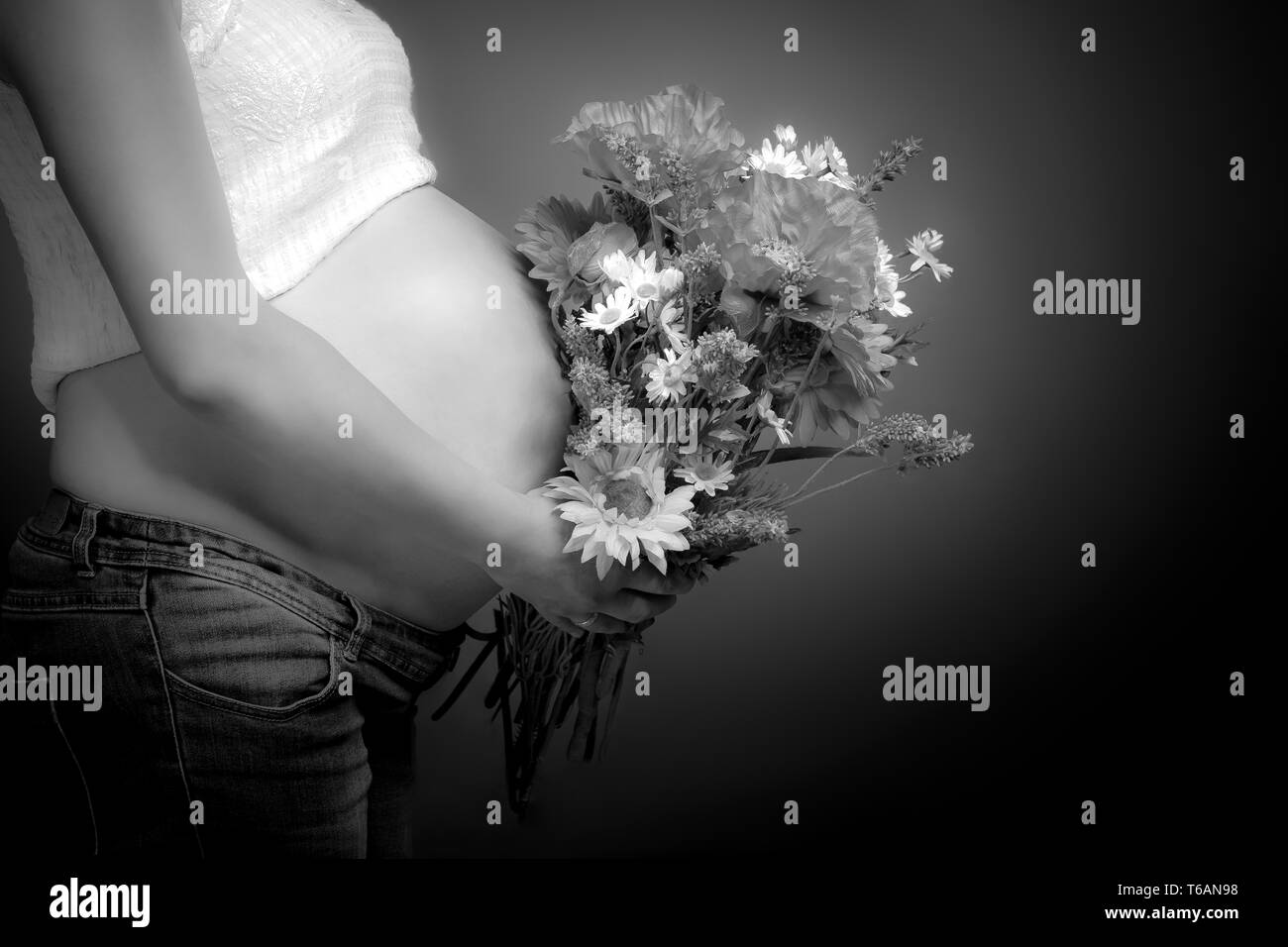 Beautiful young pregnant woman Stock Photo