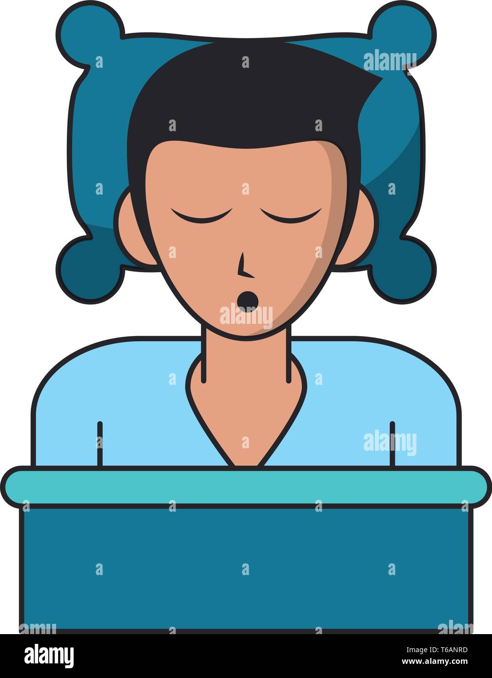 Man sleeping on bed profile cartoon Stock Vector Image & Art Alamy