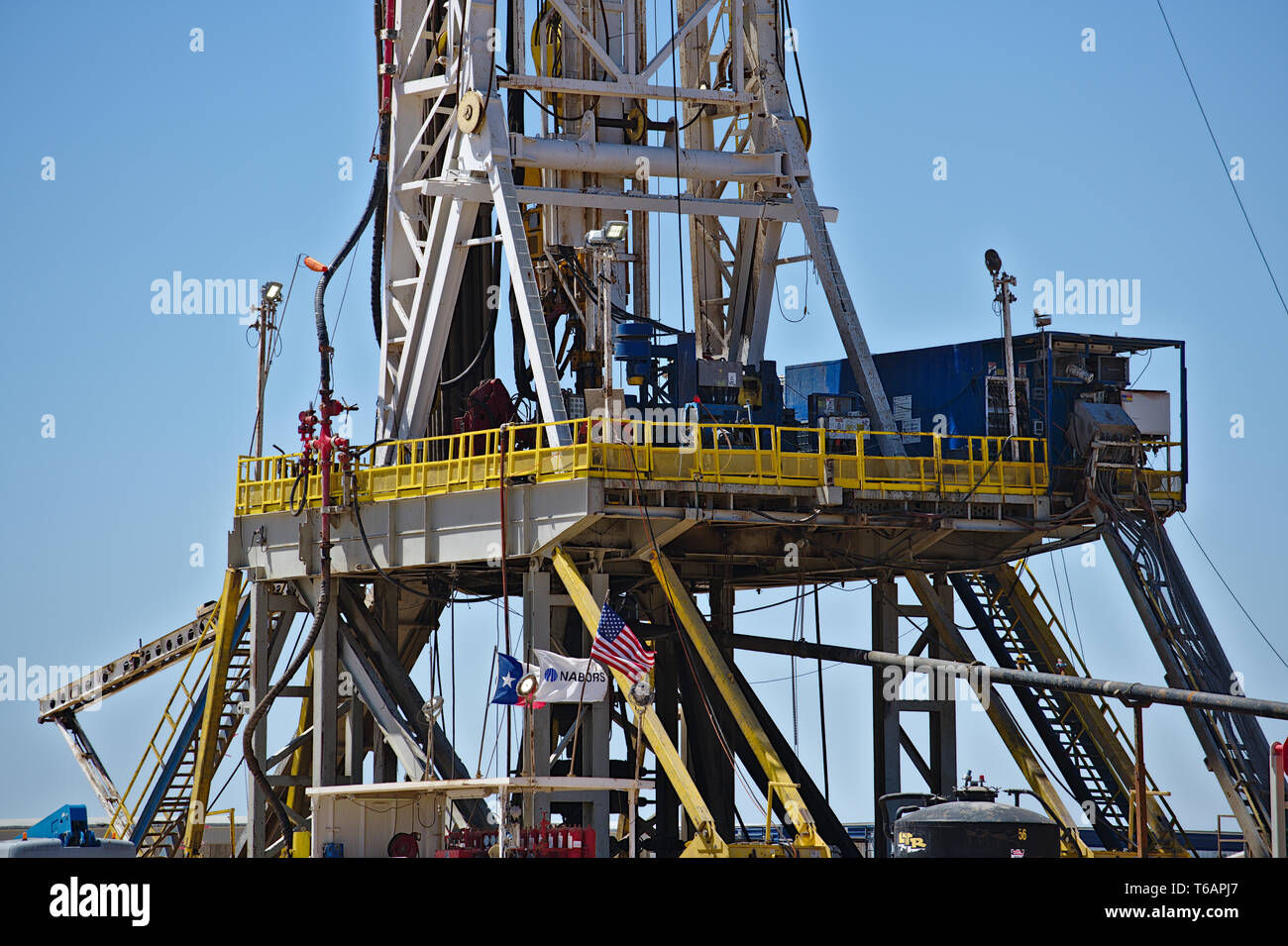 Midland County, Texas USA 21 April 2019 Drilling rig in the Permian