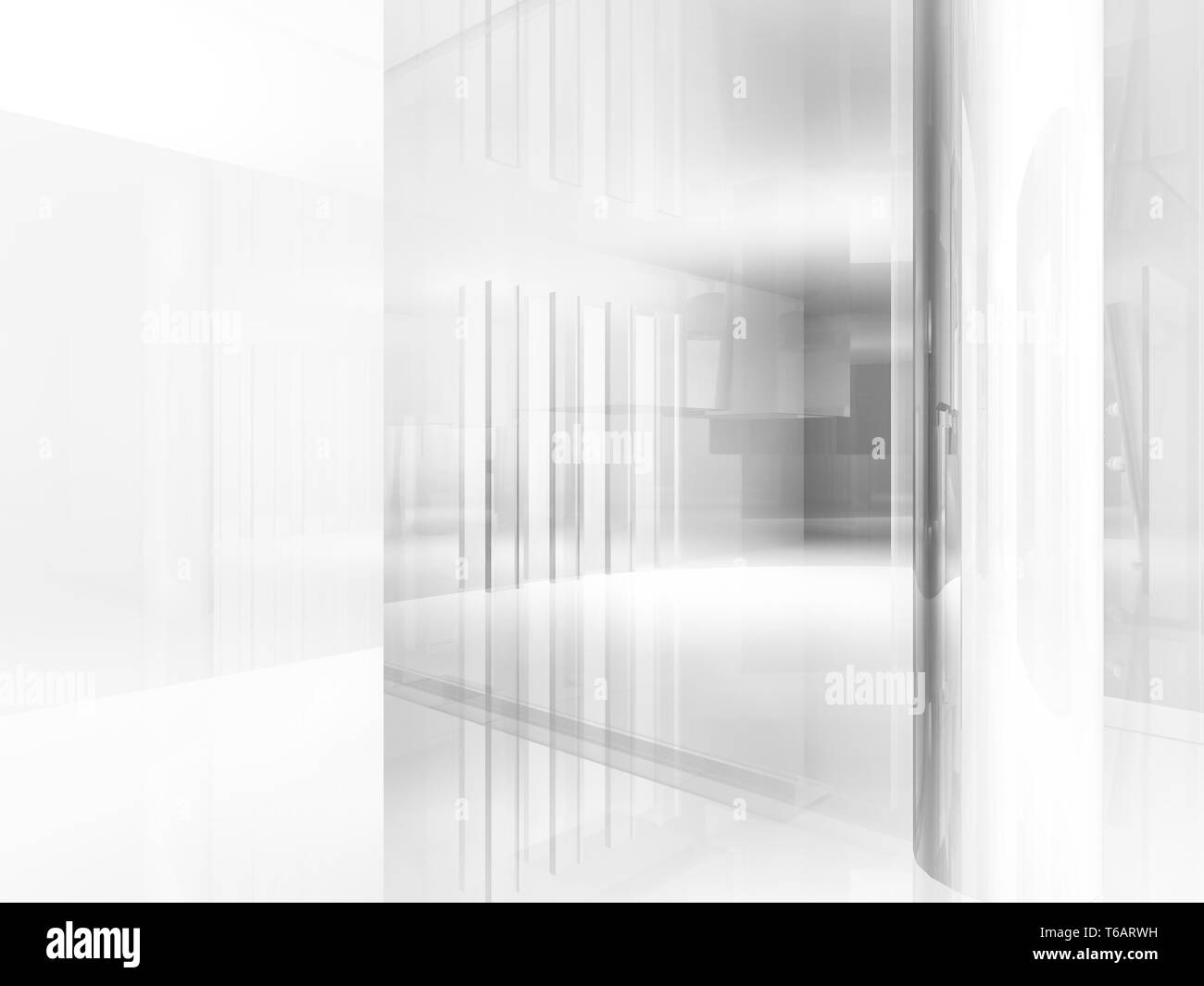 open space, clean room with shapes in 3d, business space, hospitals or art gallery Stock Photo