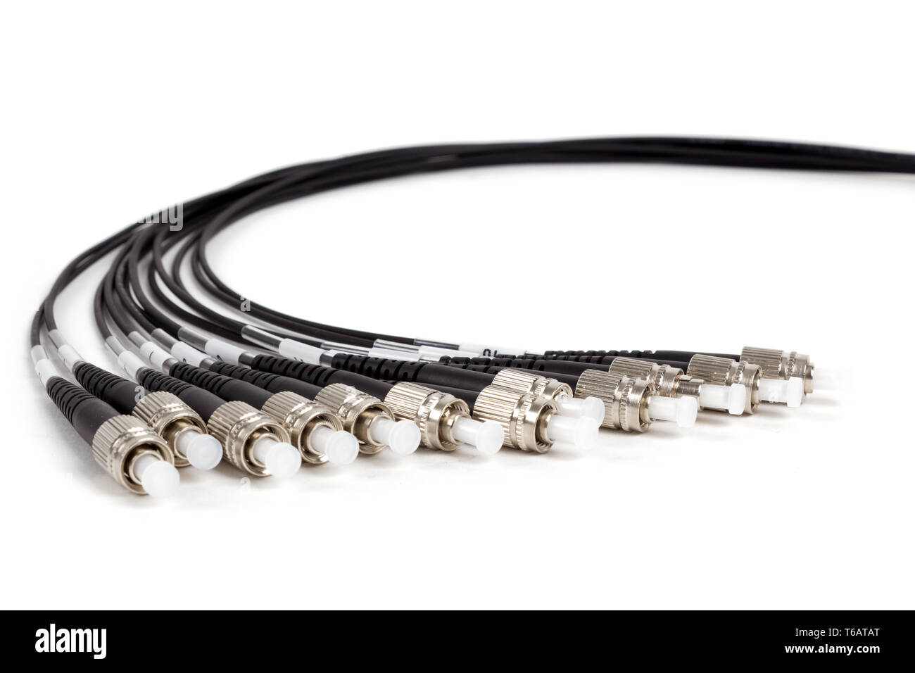 fiber optic ST connector patchcord Stock Photo Alamy