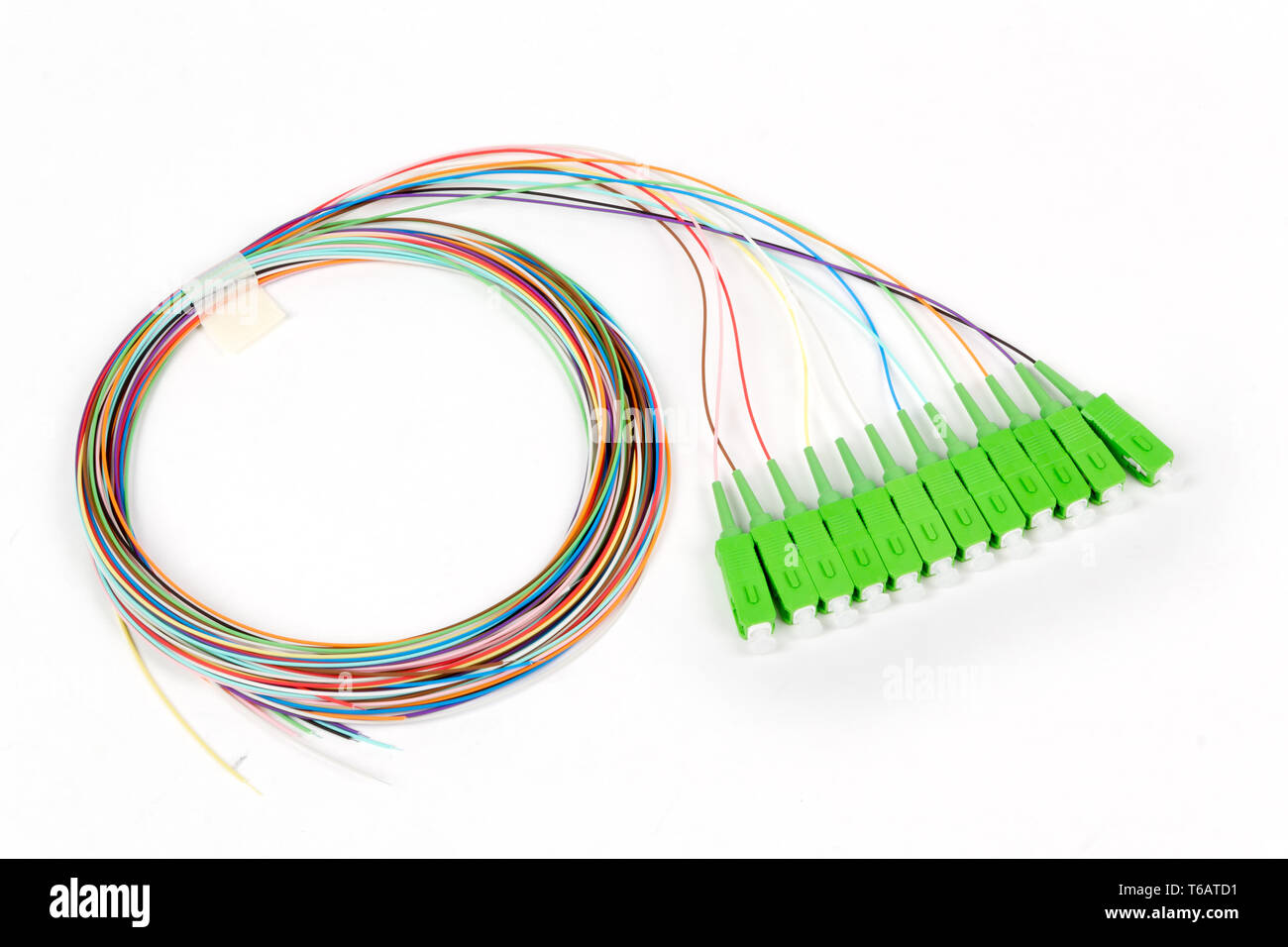 green fiber optic SC connectors Stock Photo Alamy