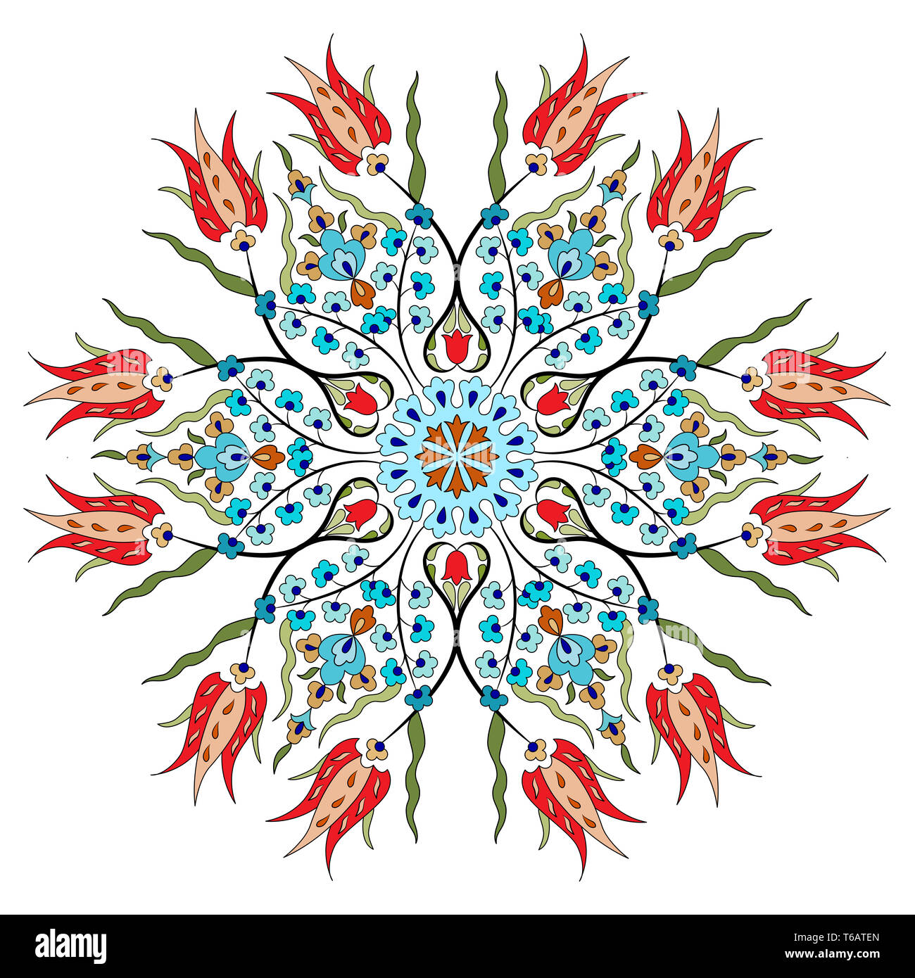 Antique ottoman turkish pattern vector design eighty nine Stock Photo