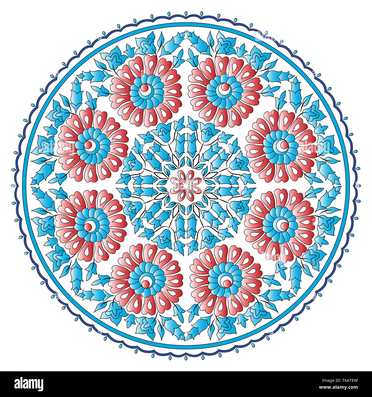 Antique ottoman turkish pattern vector design ninety eight Stock Photo