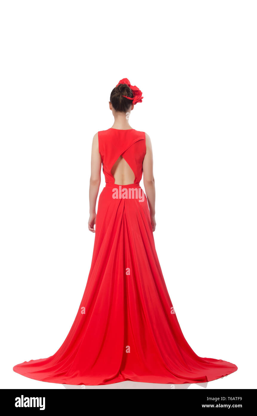 Woman ball gown back High Resolution 