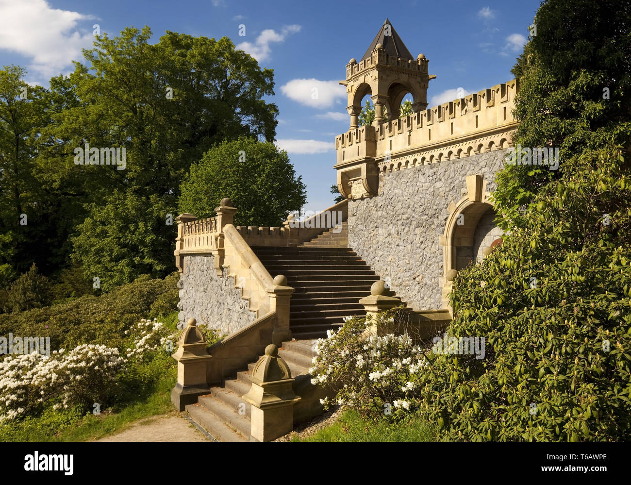 outside staircase Dicke Ibach Treppe in park Barmer Anlagen, Wuppertal, Germany Stock Photo