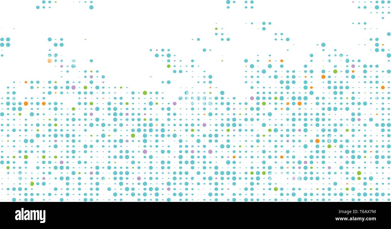 Multicolor vector geometric circle abstract background. Dotted texture pattern in halftone style Stock Vector