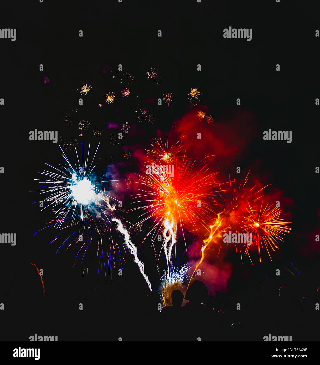 Twilight Show fireworks bonaza Stock Photo