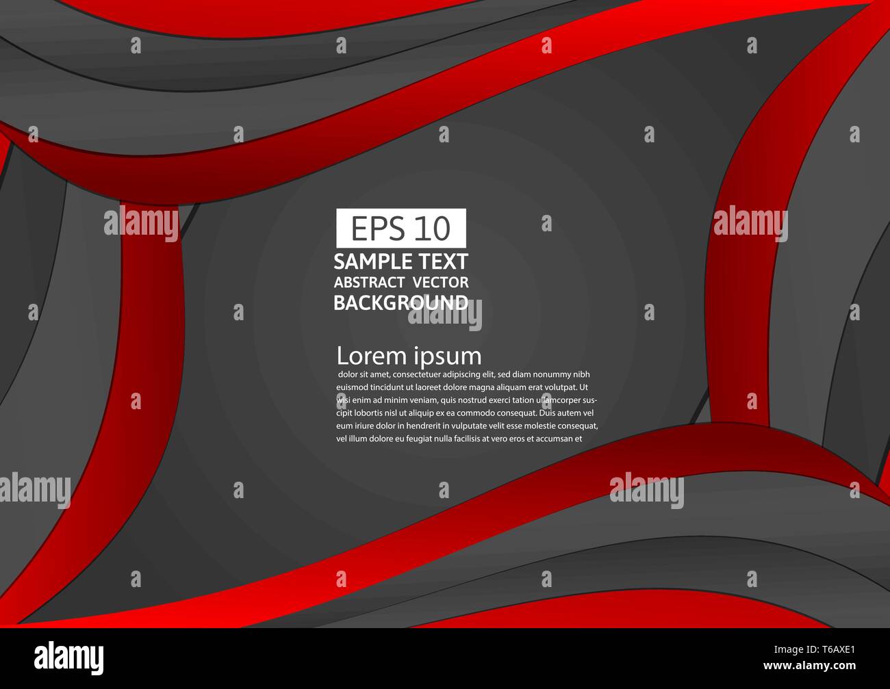 Black and red color geometric curve abstract background modern design ...