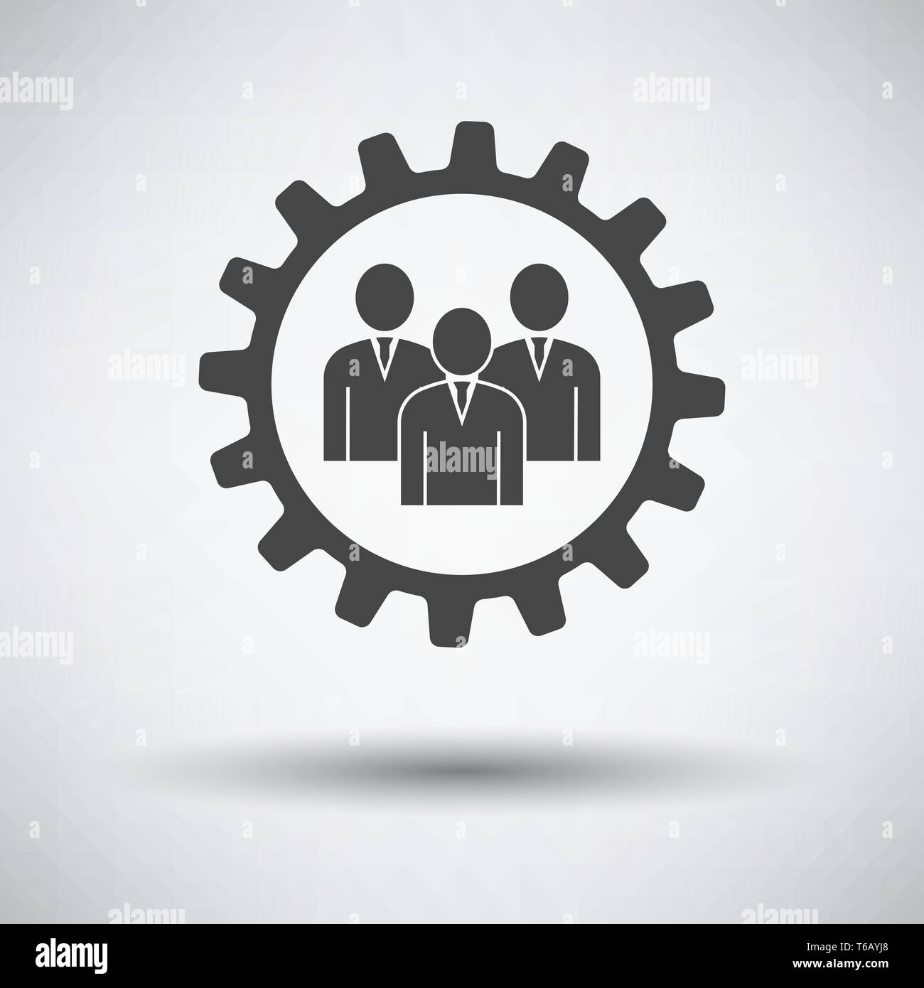 Teamwork Icon on gray background, round shadow. Vector illustration ...