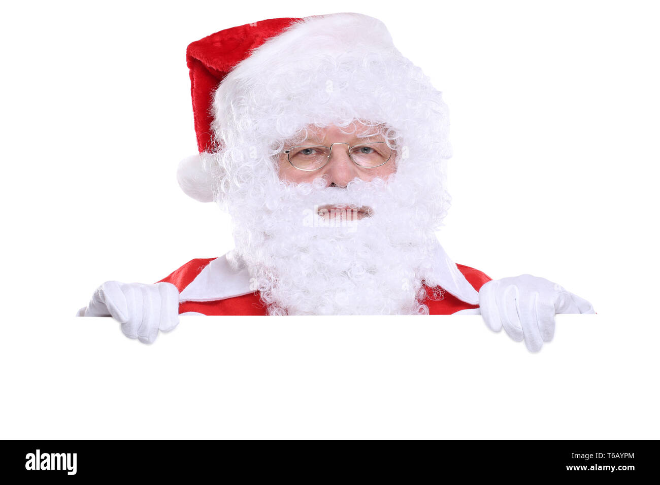 Weihnachtsmann Nikolaus Weihnachten Schild Textfreiraum Copyspace Stock Photo