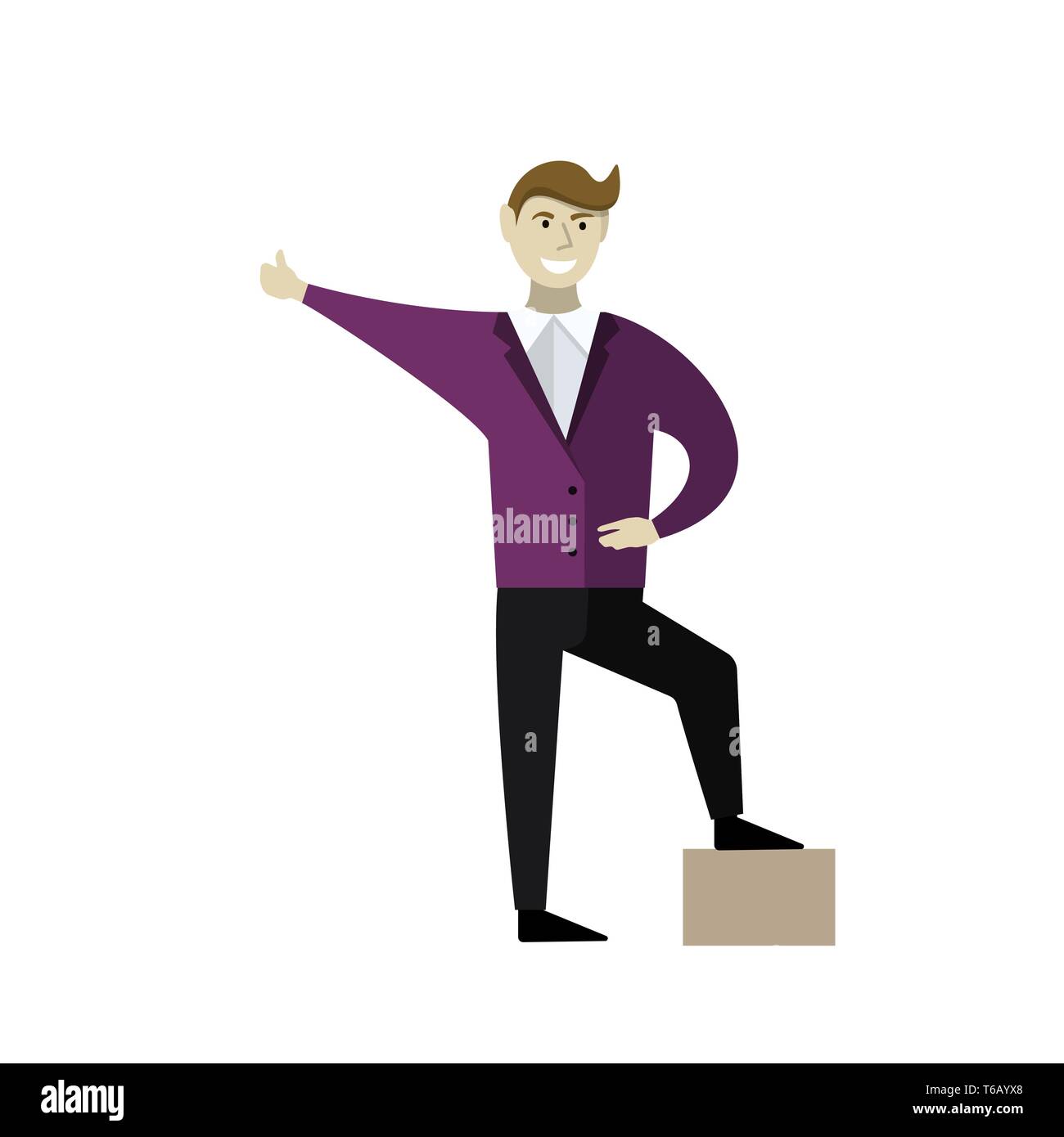 Happy smiling man. Vector illustration. Flat style design Stock Vector ...