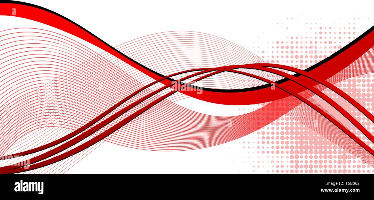 Red wave abstract blackground with copy space. Vector illustration ...