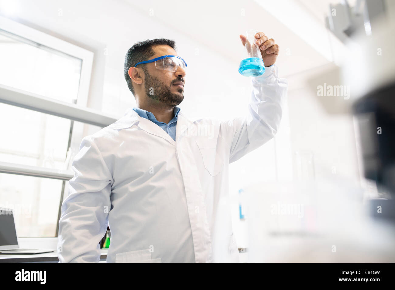 Pharmacist working on medication Stock Photo