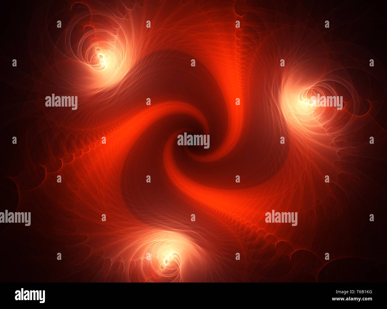 fiery fractal spiral Stock Photo