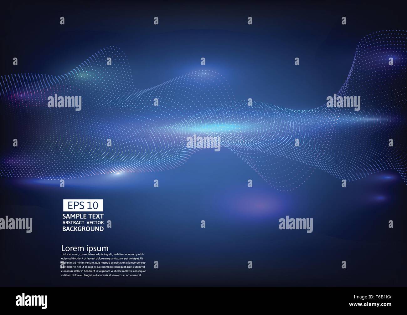 Particle wave abstract background design. vector illustration Stock Vector