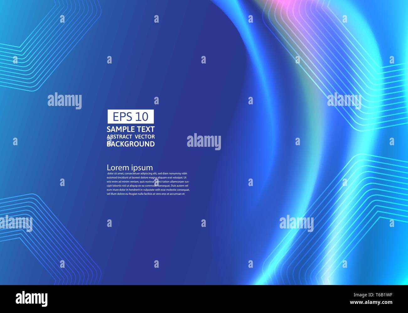 Blue color waves and geometric abstract background design. vector ...