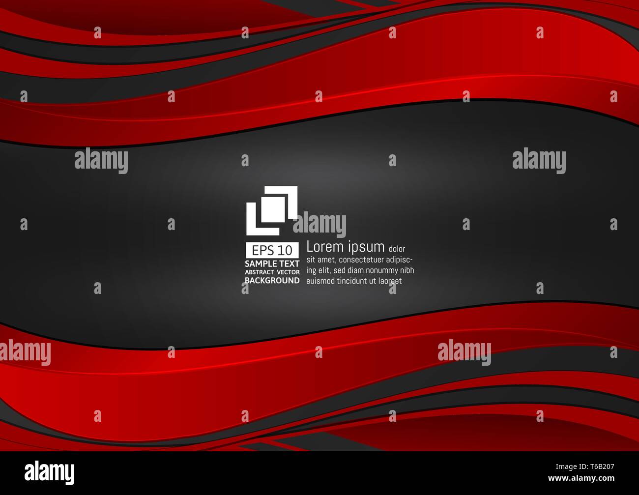 Red and Black wave with copy space, Abstract vector background, Graphic ...