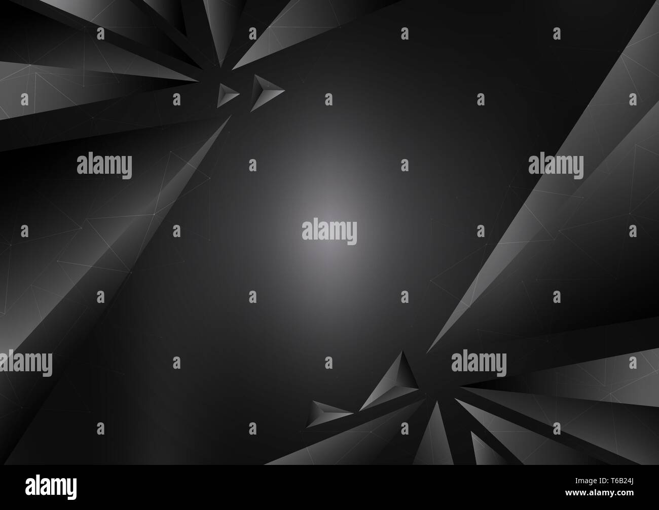 Black geometric abstract vector background with copy space, Graphic design Stock Vector