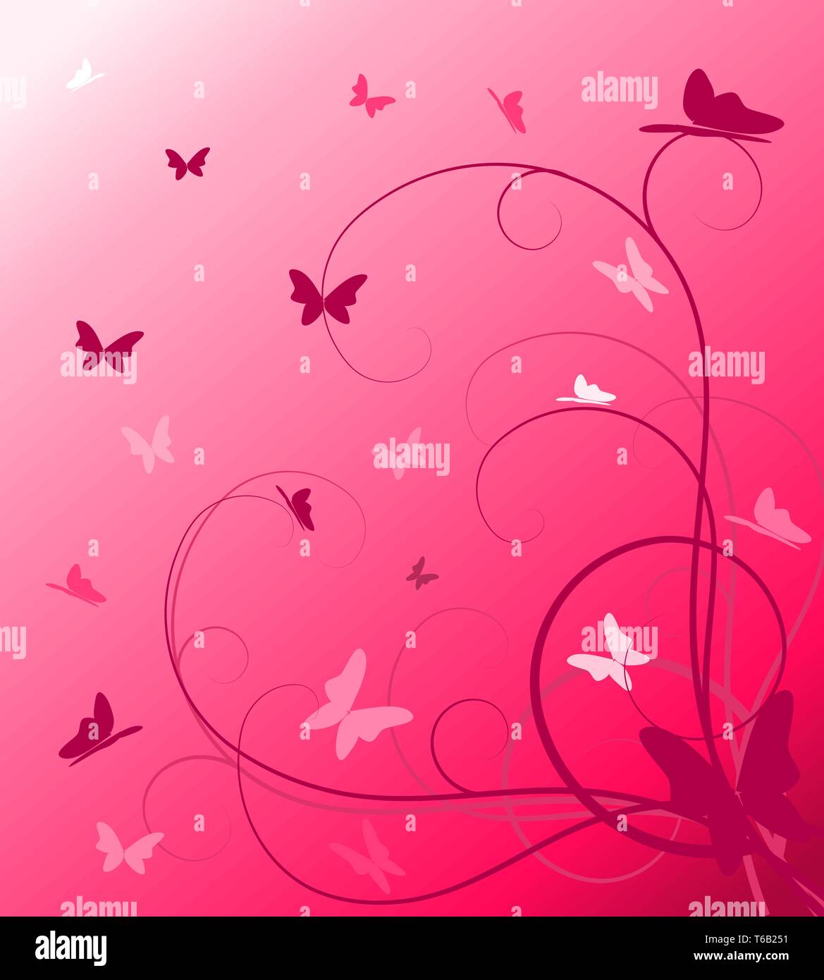 Abstract spring floral background with butterflies (vector Stock Vector ...