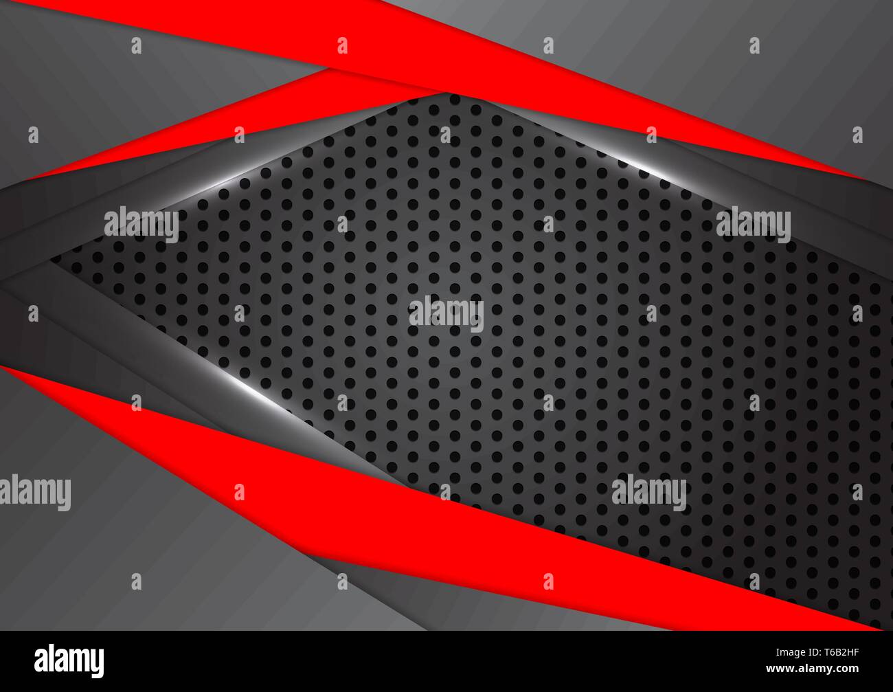 Vector black and red triangle is overlap abstract background with copy space Stock Vector