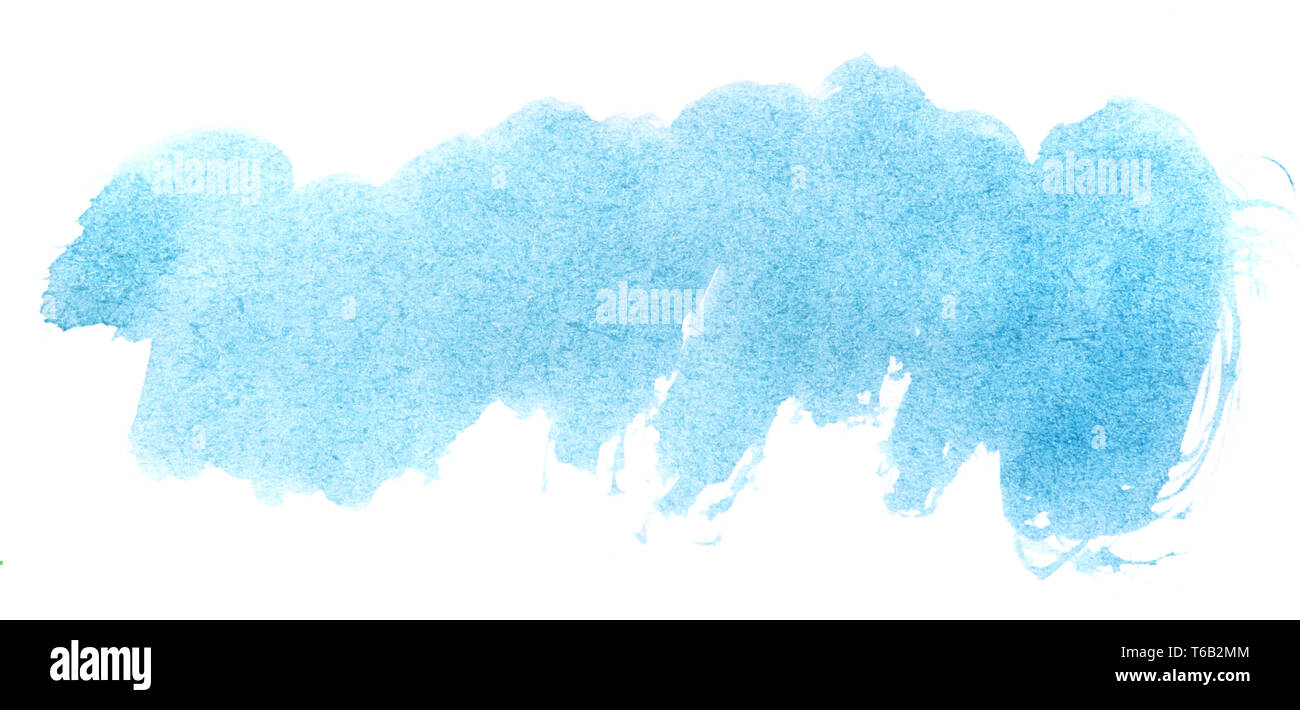 Blue watercolor isolated on white background Stock Photo - Alamy