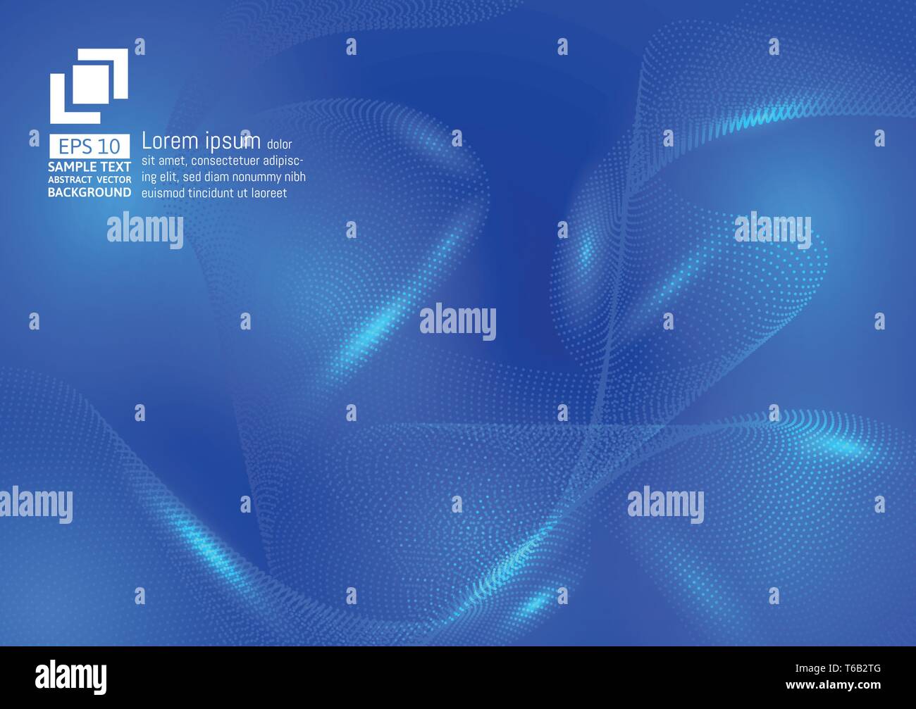 Abstract Background With A Blue Color Particles Waves Vector