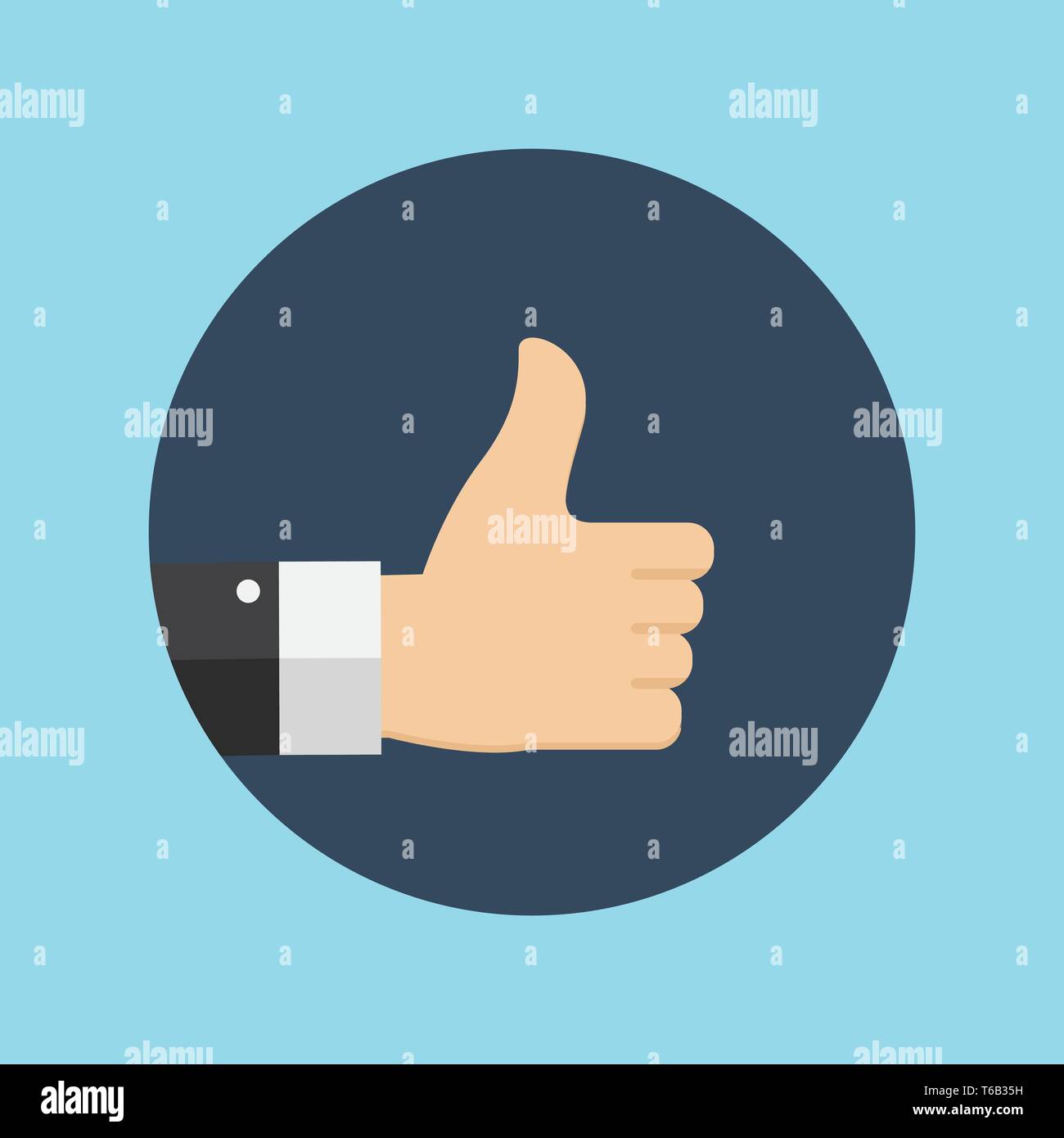 Flat Design Thumbs Up Icon Background . Vector Illustration Stock ...