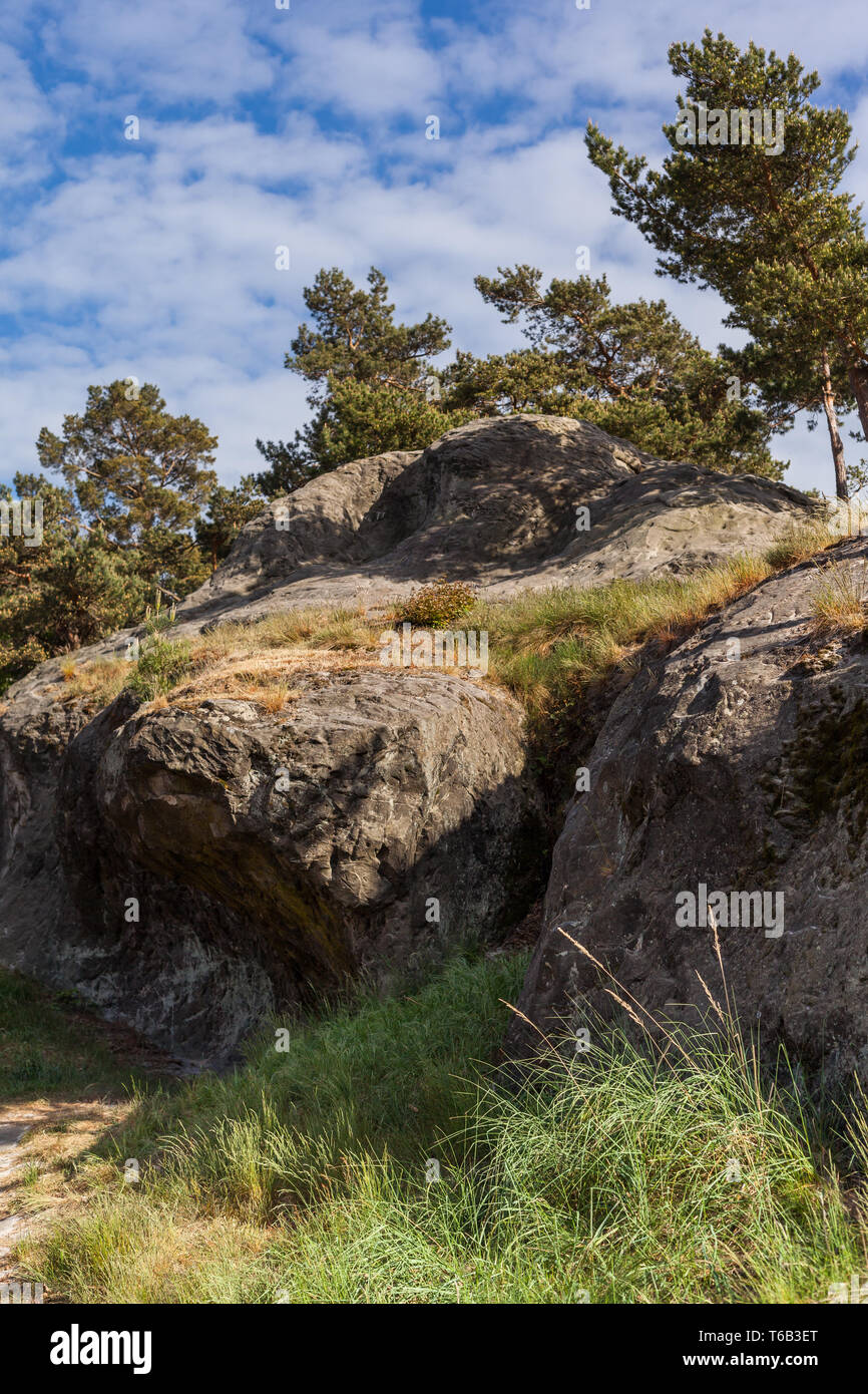 rock formation Teufelsmauer, Harz Mountains, Germany Stock Photo