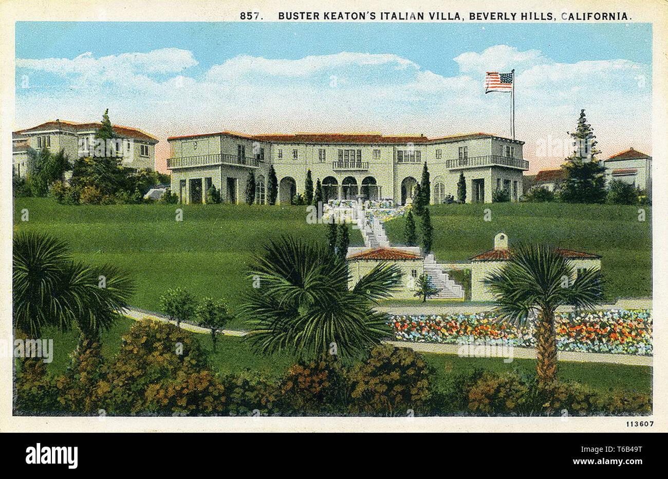 Vintage Postcard Of Buster Keaton S Home 1018 Pamela Way Beverly Hills California Silent Movie Era Stock Photo Alamy Vintage Postcard Of Buster Keaton S Home 1018 Pamela Way Beverly Hills California Silent Movie Era Stock Photo Alamy