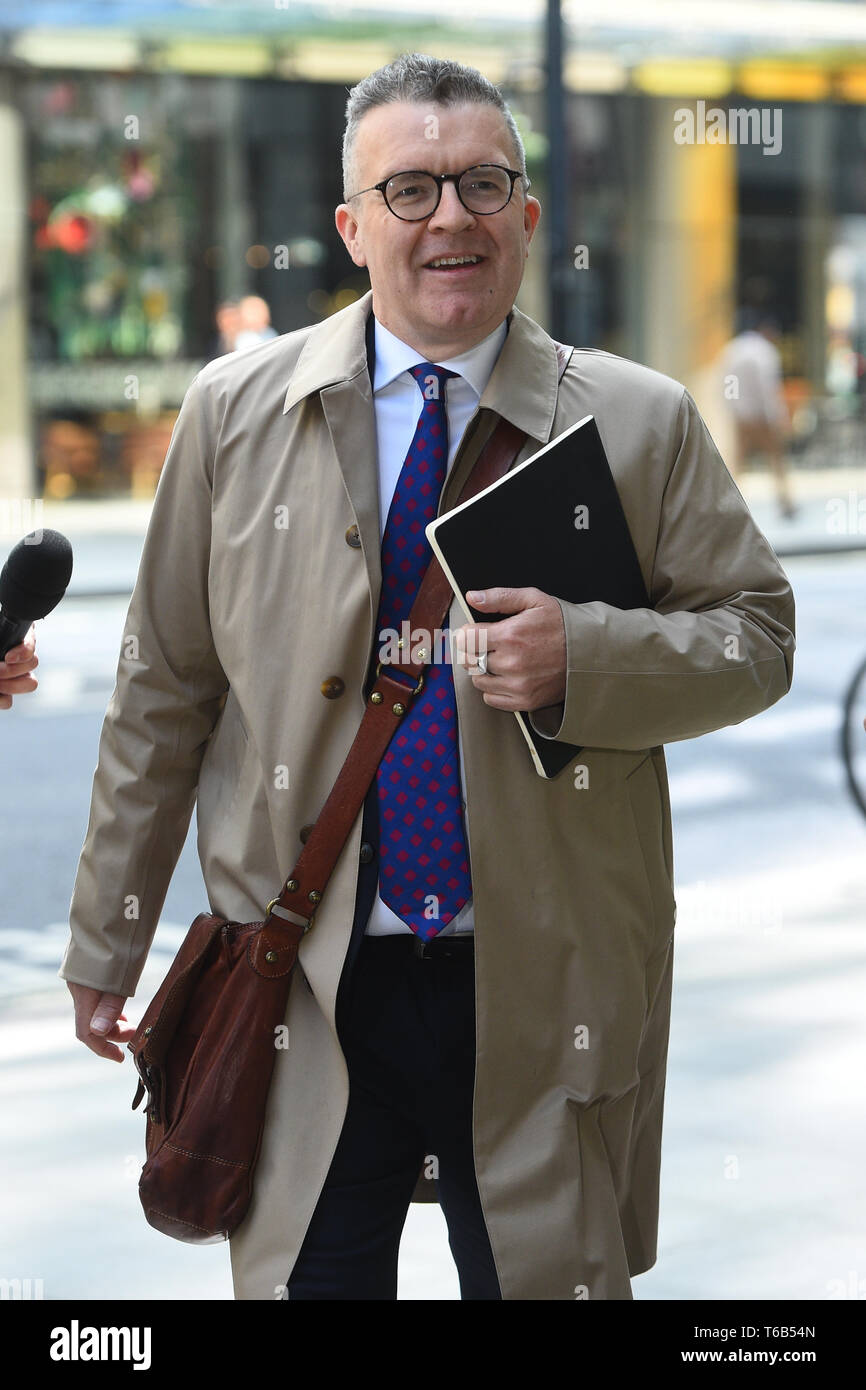 Deputy Labour leader Tom Watson arrives for an NEC meeting in London as the Labour Party's governing body gathers to agree its draft European elections manifesto. Stock Photo