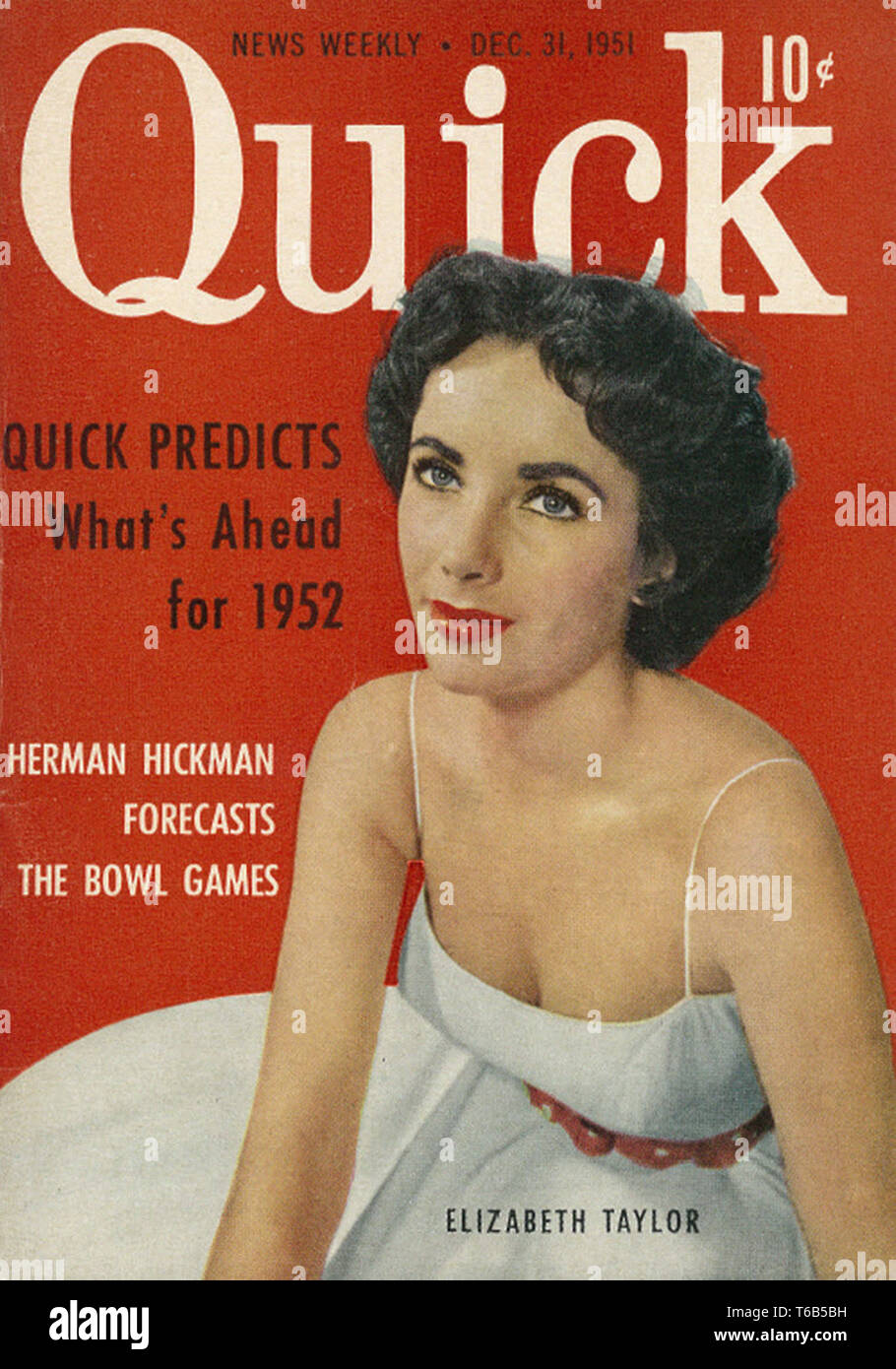 Vintage movie magazine cover Quick Magazine with Actress Elizabeth