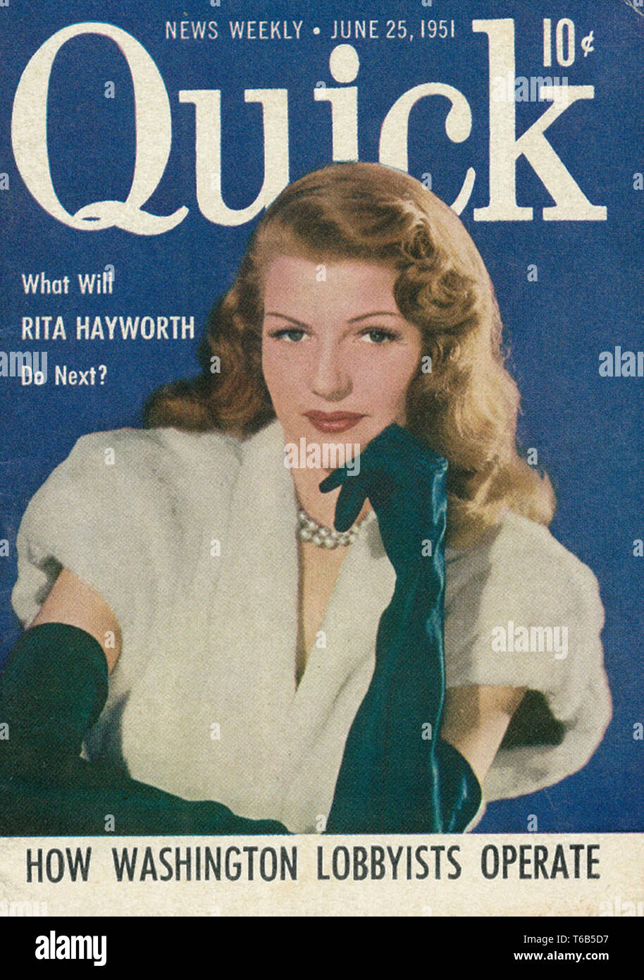 Vintage movie magazine cover Quick Magazine with ActressDancer Rita